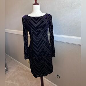 Vince Camuto Long Sleeve Velvet Burnout dress